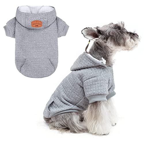 BEAUTYZOO Hunde-Kapuzenpullover mit Taschen, warme Hundekleidung für kleine und mittelgroße Hunde, Mantel, Kleidung, Welpen-Kostüm von BEAUTYZOO