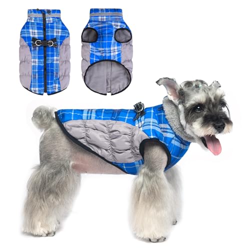 BEAUTYZOO Hunde-Wintermantel, warme Hundejacke mit integriertem Geschirr für kleine, mittelgroße und große Hunde, kaltes Wetter, winddicht, dick, Fleece-Weste, Rollkragen, Welpen, Haustierkleidung, von BEAUTYZOO