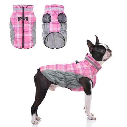 BEAUTYZOO Hunde-Wintermantel, warme Hundejacke mit integriertem Geschirr für kleine, mittelgroße und große Hunde, kaltes Wetter, winddicht, dick, Fleece-Weste, Rollkragen, Welpen, Haustierkleidung, von BEAUTYZOO