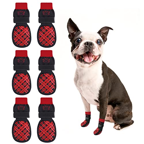 BEAUTYZOO Hundesocken, um Lecken für Hartholzböden zu verhindern – Socken für kleine, mittelgroße und große Hunde – doppelseitige Griffe, Traktionskontrolle, rutschfeste, ältere Hunde, Pfotenschutz von BEAUTYZOO