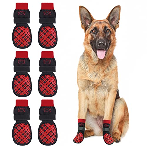 BEAUTYZOO Hundesocken gegen Lecken für Hartholzböden, Hundestiefel, Schuhe für kleine, mittelgroße und große Hunde, doppelseitige Griffe, Traktionskontrolle, rutschfeste Socken für Welpen, Hunde, von BEAUTYZOO