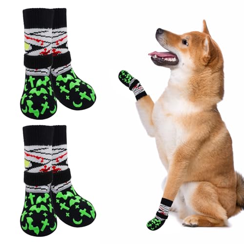 BEAUTYZOO Hundesocken gegen Lecken von Pfoten, Hundeschuhe für kleine, mittelgroße und große Senioren, griffige Socken, Traktionskontrolle, Hundeschuhe, Pfotenschutz für Hartholzböden, rutschfest, von BEAUTYZOO