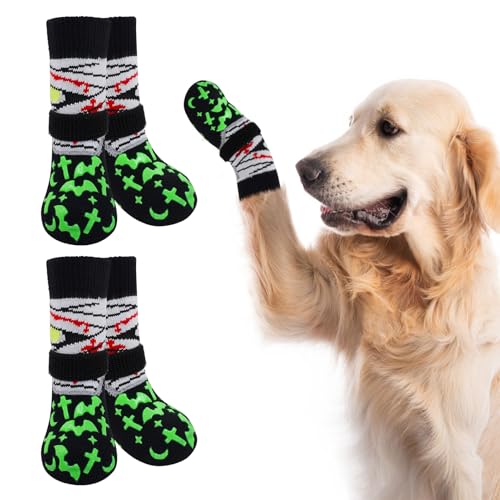 BEAUTYZOO Hundesocken gegen Lecken von Pfoten, Hundeschuhe für kleine, mittelgroße und große Senioren, griffige Socken, Traktionskontrolle, Hundeschuhe, Pfotenschutz für Hartholzböden, rutschfest, von BEAUTYZOO