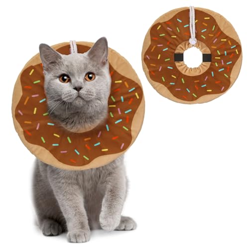 BEAUTYZOO Katzenkegel-Halsband, weich, Katzenhals-Kegel, stoppt Lecken, Donut-Katzen-Erholungskegel nach Operationen, verstellbare Katzenkegel-Alternative, niedliches elisabethanisches Halsband, von BEAUTYZOO