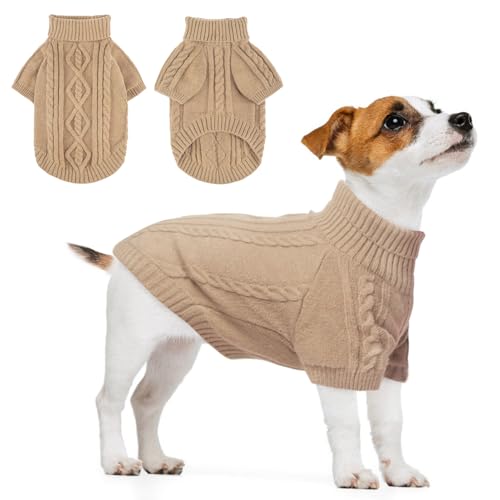 BEAUTYZOO Pullover für kleine Hunde, Fleece, Winterpullover für kleine Mädchen, Jungen, Hunde, rosa, warm, niedlicher Welpenpullover, dicker Rollkragen, Haustier-Kleidung, für kaltes Wetter, von BEAUTYZOO