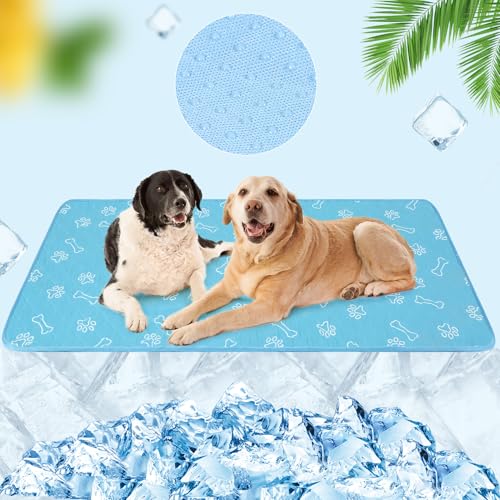 BEAUTYZOO Kühlmatte für Hunde und Katzen, super saugfähig, Eisseide, Haustier-Pee Pad mit rutschfester Unterseite, maschinenwaschbar & tragbar, Zuhause & Reisen für Hundehütte/Sofa/Bett/Boden/Auto von BEAUTYZOO