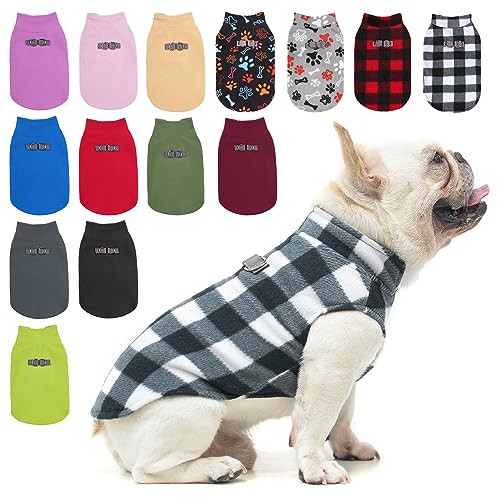 BEAUTYZOO Pullover für kleine Hunde, Fleece-Weste, Winterjacke, D-Ring-Befestigung für die Leine für XS, S, Welpen, mittelgroße Rassen, Hunde, kaltes Wetter, winddicht, hält warm, klassisches weißes von BEAUTYZOO