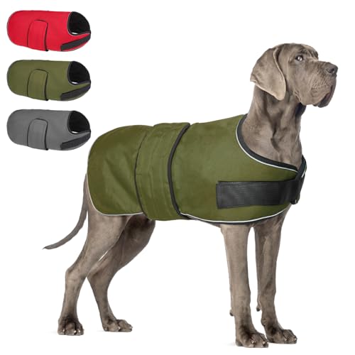 BEAUTYZOO Reflektierender Hunde-Wintermantel für kleine, mittelgroße und große Dogge, Winter-Hundejacke mit Fleecefutter, Hundemantel für kaltes Wetter, Oxford-Canvas, wasserdicht, winddicht, leicht von BEAUTYZOO