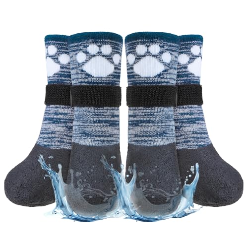 BEAUTYZOO Rutschfeste Hundesocken, Stiefel, wasserdicht, Pfotenschutz für heiße Gehwege, kleine, mittelgroße und große Hunde, Wasserschuhe für Hartholzböden, verhindern Lecken, Socken für Hunde, von BEAUTYZOO