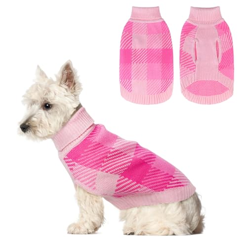 BEAUTYZOO Strickpullover für kleine und mittelgroße Hunde, Welpen, Mädchen, Jungen, Rollkragen, Hundekleidung, Katzenpullover, Herbst/Winter, warm, weiche Kleidung, kaltes Wetter, Strickwaren mit von BEAUTYZOO