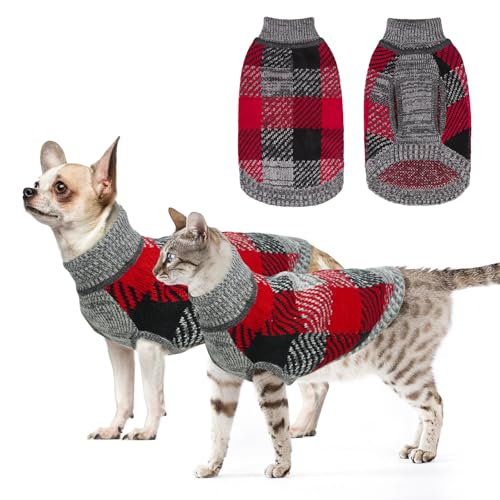 BEAUTYZOO Strickpullover für kleine und mittelgroße Hunde, Welpen, Mädchen, Jungen, Rollkragen, Hundekleidung, Katzenpullover, Herbst/Winter, warm, weiche Kleidung, kaltes Wetter, Strickwaren mit von BEAUTYZOO