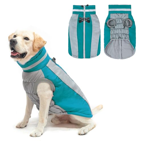 BEAUTYZOO Warmer Hunde-Wintermantel mit Geschirr, wasserdichte Hundejacken für kleine, mittelgroße und große Hunde, winddicht, reflektierend, Fleece-Pufferweste, Winterkleidung für kaltes Wetter, von BEAUTYZOO