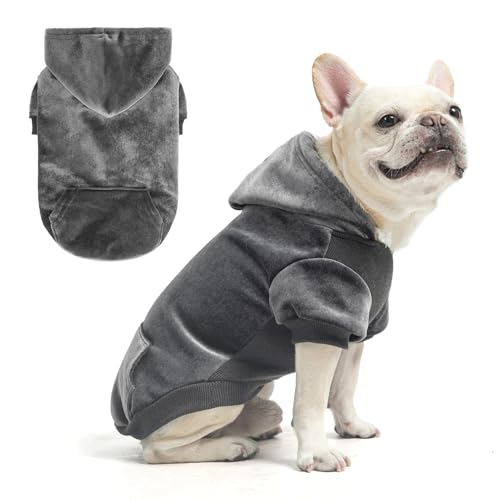 BEAUTYZOO Winter Hund Hoodie Pullover mit Taschen Warme Hundekleidung für kleine mittelgroße Hunde Junge Mädchen Samt Kapuzenpullover Hundejacke Chihuahua Mantel Kleidung Welpen Sweatshirt Katze von BEAUTYZOO