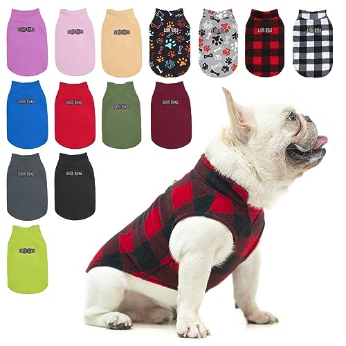 BEAUTYZOO Hundepullover Fleece Weste Hund Kleidung Winter Warme Hundeweste für Kleine Hunde Weicher Fleece Hundejacke mit D-Ring Pullover für Mittel Großen Hund, Weihnachtspullover von BEAUTYZOO