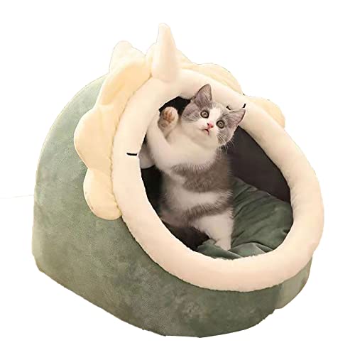 Katzenbett für den Innenbereich, Katzenbett, Höhle mit flauschigem Ball, abnehmbares Kissen, rutschfeste Unterseite von BEBALETY