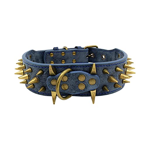 Spiked Hundehalsband Vintage Nietenhalsband PU Leder Halsband für große mittelgroße Hunde von BEBALETY