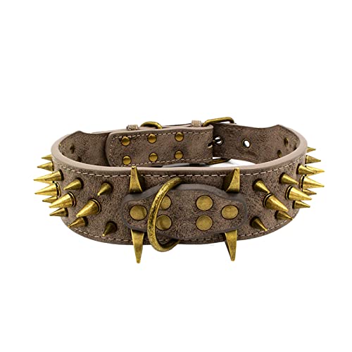 Spiked Hundehalsband Vintage Nietenhalsband PU Leder Halsband für große mittelgroße Hunde von BEBALETY