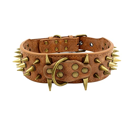 Spiked Hundehalsband Vintage Nietenhalsband PU Leder Halsband für große mittelgroße Hunde von BEBALETY