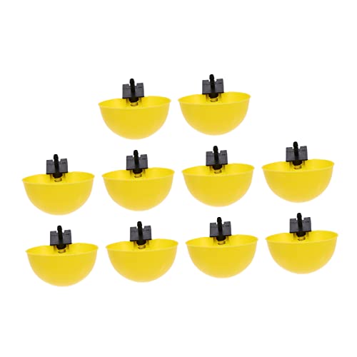 BEBEMOKO 10pcs Trinkbrunnen Huhn Automatischer Wasserspender Feeder für Taube Geflügel Bewässerung Kaninchen Bewässerungskaninchen Kleine Haustier Wasserschale Vogeltränke Tassen Bunny Feeder Gelb von BEBEMOKO