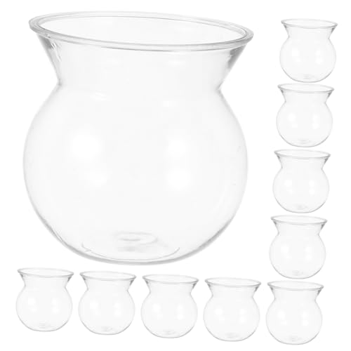 BEBEMOKO 10st Mini-vase Aus Kunststoff Esstisch Blumenvase Knospe Blumenvase Heimdekoration Tischvase Moderne Vase Kleine Blumenvase Plastikvase Transparent Das Haustier von BEBEMOKO