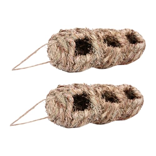 BEBEMOKO 2 Pcs Vogel Häuser Für Wellensittich Stroh Gefertigt Vogel Vögel Rest Garten Ornament Wetterfest Einfach Zu von BEBEMOKO