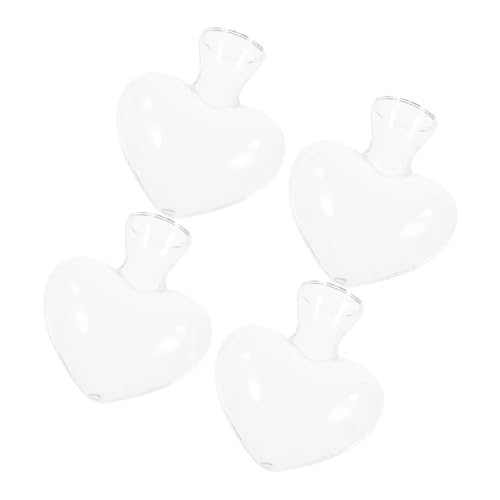 BEBEMOKO 4 Stück Liebe Glasvase Blumenvase Glasvase Fürs Büro Blumenhalter Pflanzer Behälter Für Blumenarrangements Glasvase Für Zuhause Blumenbehälter Aus Glas Haushaltsvase Transparent von BEBEMOKO