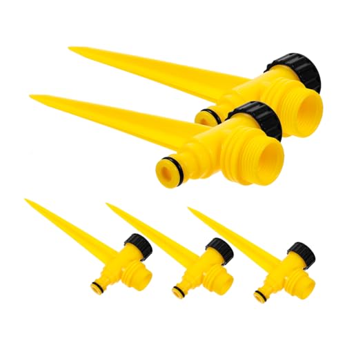 BEBEMOKO 5St Sprinkler-Bodenstopfen Spitze Tropfsystem Pumpzerstäuber Pflanzenbewässerungssystem Wasser sprühkreide sprühkopf reneg Rasensprenger Spike Sprinkler-Spike-Basis Plastik Yellow von BEBEMOKO