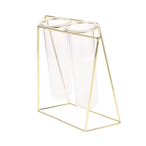 BEBEMOKO Geometrischer Hydroponik Blumentopf Wandvase Aus Und Für Moderne Tisch Und Wanddekoration 2 Röhren Design Ideal Für Hydroponik Pflanzen Elegantes Wohnaccessoire von BEBEMOKO