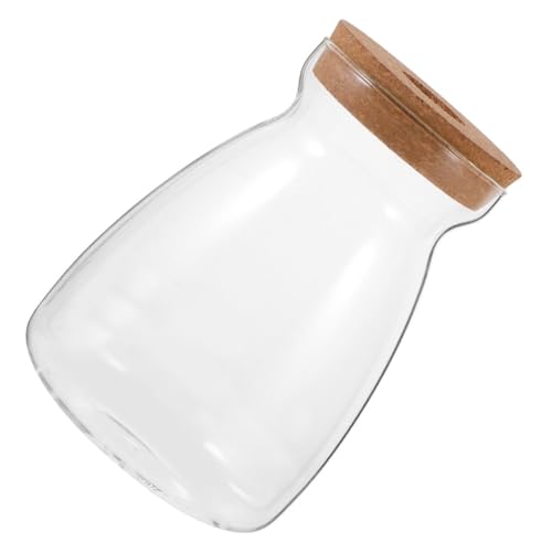 BEBEMOKO Mikrolandschaftsflasche Topfvasen Terrarienpflanzen Holzdeckel Hydrokulturvase Sukkulentenpflanzgefäß Mit Holzdeckel Hydrokulturpflanzenglas Transparentes Glas von BEBEMOKO