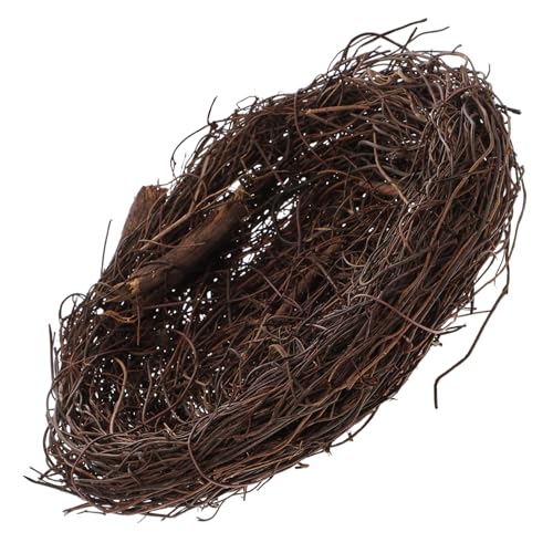 BEBEMOKO Rattan Vogelnest Vogelnest Künstliches Vogelnest Anhänger Ostern Baumschmuck Vogelnest Deko Garten Vogelnest Ornamente Landhausstil Rattannest Vogelhaus Baumrebe von BEBEMOKO