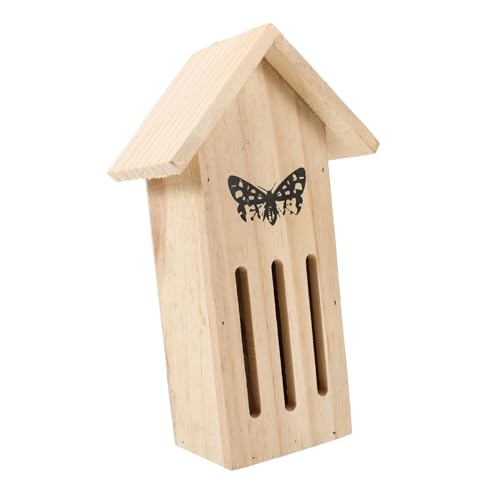 BEBEMOKO Schmetterlingshaus-Futterstation aus Holz für den Außenbereich, Garten, Schmetterlings-Lebensraum-Dekoration mit natürlichem Finish, zieht Schmetterlinge in Ihren Garten an, ideal für von BEBEMOKO