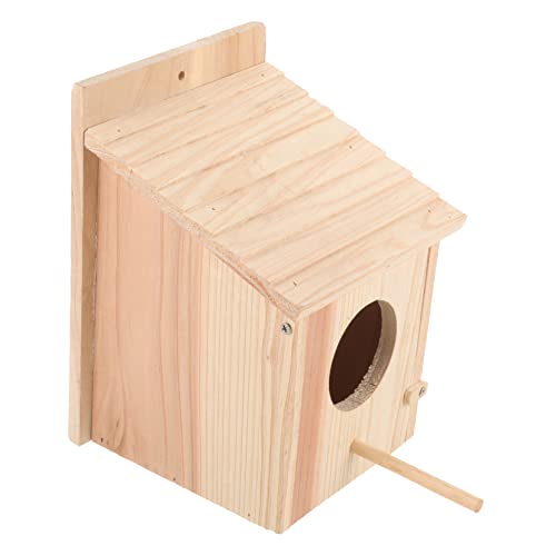 BEBEMOKO Vogelhaus Für Außenbereich Kreatives Vogelfutterhaus Für Den Garten Hängend Natürlicher Holzfarbe Ideales Für Vogel Liebhaber Und Dekorative von BEBEMOKO