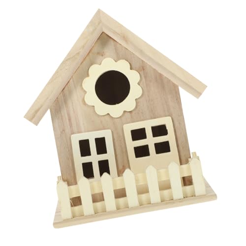 BEBEMOKO Vogelnest aus Holz, kreatives Haus, geformt, Vogelfutterstation und Dekoration für Gartenarbeit, ideal für Außenbereiche, zufälliger Stil, Vogelhaus für Vögel von BEBEMOKO