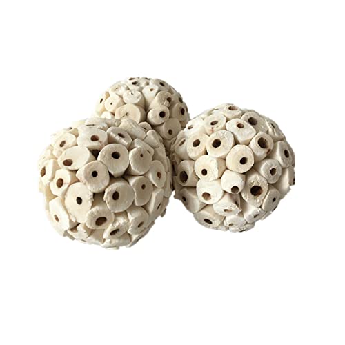 3 Stück natürliches Sola weiches Kauspielzeug für Papageien, Papageien, Papageien, Aras, 6 cm, Sola-Ball, Vogelspielzeug von BEBIKR