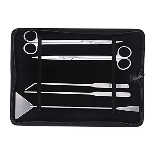 Aquarium-Scherenpinzette, Spachtel, 5-in-1, Edelstahl, Aquascaping-Werkzeug-Set, Starter-Kits, Aquarium-Werkzeug-Set, langes Set, 5 Stück von BEBIKR