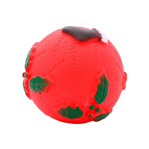 BEBIKR Quietschendes Hundespielzeug für kleine und große Hunde, 7,6 cm Ball, interaktives Welpen, Kauspielzeug zum Apportieren und Zurückziehen, Gummiball, quietschendes Spielzeug mit Loch für von BEBIKR