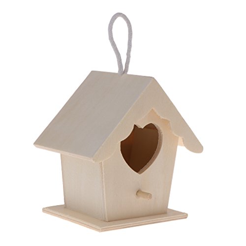 Vogelhäuser aus Holz, kleines Vogelhaus mit Sitzstange zum Aufhängen im Freien, Garten, Vogelhäuser zum Bemalen für Vogelbeobachtung, Vogelhaus-Kits für Erwachsene zum Bemalen von BEBIKR