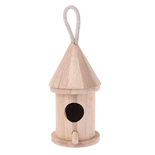 Vogelhaus aus Holz für draußen zum Bemalen im Freien, Garten, Vogel-Nistkasten, handgefertigtes Vogelhaus mit Sitzstange für kleine Vögel, Spielzeug für Käfig von BEBIKR