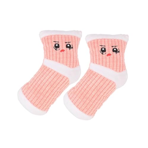 BECHANMIG Quietschspielzeug für Hunde, gefüllte Socken, Kauspielzeug, bissfest, interaktives Plüschspielzeug für kleine Hunde, Rosa, 2 Stück von BECHANMIG