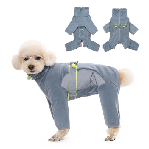 BECHANMIG Warmer Wintermantel für Hunde, 4 Beine, Fleece für kleine, mittelgroße und große Hunde, hoher Kragen, für kaltes Wetter, Ganzkörpermantel, Hunde-Schneeanzug, bequem, winddicht, mit von BECHANMIG