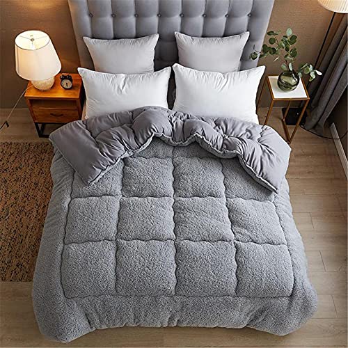 BEDSETS Winterdecke, dicke Lamm-Kaschmirdecke für den Winter, Lamm-Kaschmir-Decke – Plus Samt-Kern, Steppdecke, Winter-Steppdecke, Feder-Steppdecke, King-Size f (grau, 120 x 150 cm, 1 kg) von BEDSETS