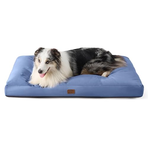 BEDSURE Hundekissen Grosse Hunde waschbar - 111x89cm Hundebett wasserdicht XXL für große, mittelgroße Hunde gepolstert Hundematte Blau Gewaschen in 10cm Höhe von BEDSURE