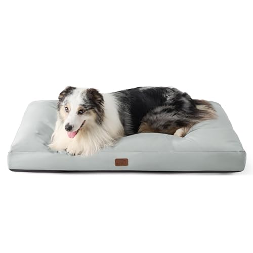 BEDSURE Hundekissen Grosse Hunde waschbar - 111x89cm Hundebett wasserdicht XXL für große, mittelgroße Hunde gepolstert Hundematte Mirage Grau in 10cm Höhe von BEDSURE