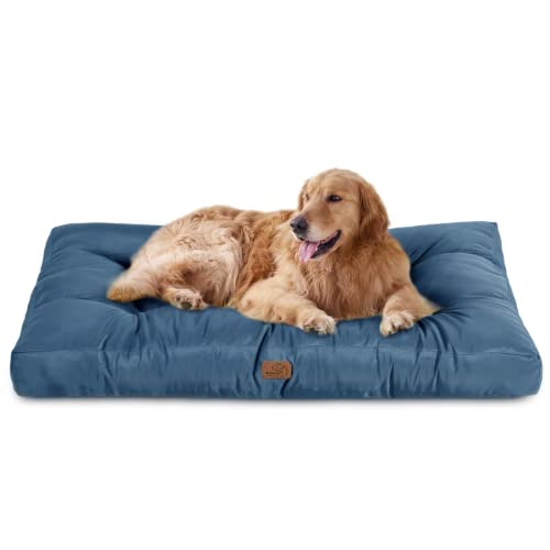 BEDSURE Hundekissen Grosse Hunde waschbar - 111x89cm Hundebett wasserdicht XXL für große, mittelgroße Hunde gepolstert Hundematte blau in 10cm Höhe von BEDSURE