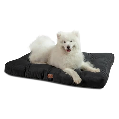 BEDSURE Hundekissen Grosse Hunde waschbar - 120x90cm hundematratze wasserdicht XXL für große, mittelgroße Hunde Outdoor gepolstert Hundematte tiefschwarz in 10cm Höhe, XL Kühlmatte für Haustiere von BEDSURE