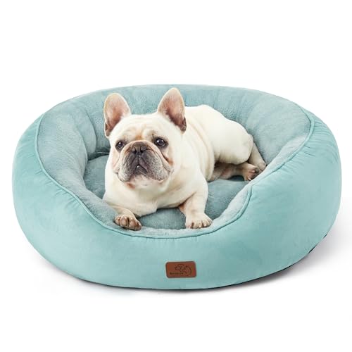 BEDSURE Katzenbett waschbar Katzen Bettchen - 51x48x15cm Katzen Bett mit Zweiseitig Innenkissen Katzenschlafplatz für Katzen oder kleine Hunde, gewaschenes Blau von BEDSURE