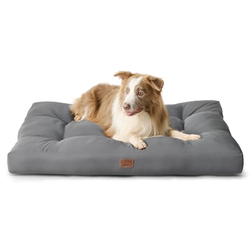 BEDSURE Hundekissen große Hunde waschbar - 111x89cm hundematratze wasserdicht XXL für große, mittelgroße Hunde Outdoor gepolstert Hundematte dunkelgrau in 10cm Höhe, groß XL Hundebett für Haustiere von BEDSURE