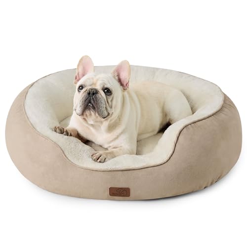 BEDSURE Katzenbett waschbar Katzen Bettchen - 76x61x20cm Katzen Bett mit Zweiseitig Innenkissen Katzenschlafplatz für Katzen oder kleine Hunde, Kamel von BEDSURE