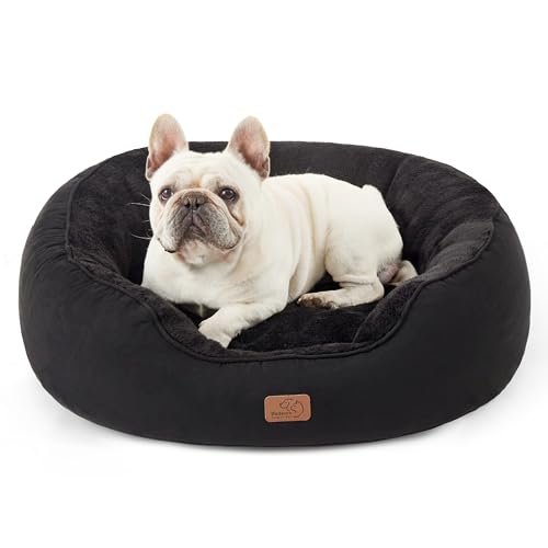 BEDSURE Katzenbett waschbar Katzen Bettchen - 76x61x20cm Katzen Bett mit Zweiseitig Innenkissen Katzenschlafplatz für Katzen oder kleine Hunde, Schwarz von BEDSURE