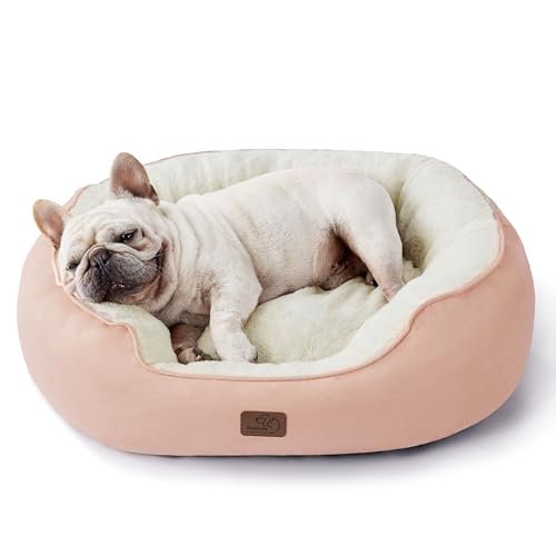 BEDSURE Katzenbett waschbar Katzen Bettchen - 76x61x20cm Katzen Bett mit Zweiseitig Innenkissen Katzenschlafplatz für Katzen oder kleine Hunde, rosa von BEDSURE